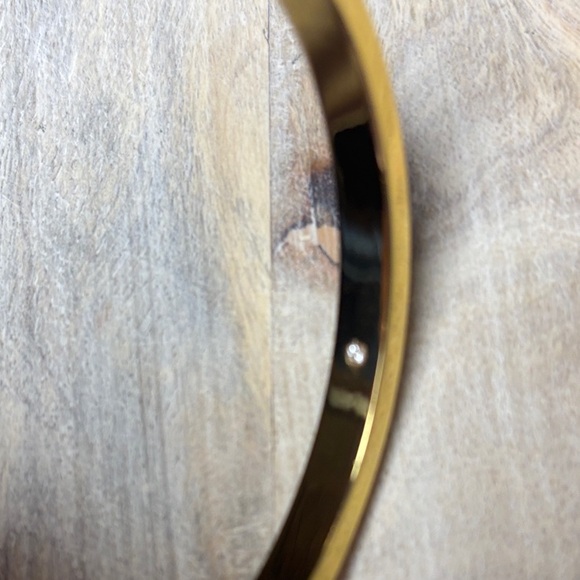 Kate Spade ♠️ Gold, White Enamel, and Crystal Bangle Bracelet - Picture 5 of 8